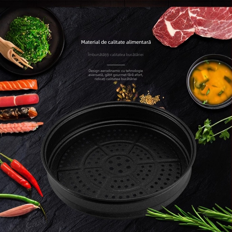 Set Maifan pentru abur cu piatră: oală de aburi, tavă de aburi, coșuri multifuncționale pentru aburi, tigaie antiaderentă, rafturi pentru aburi, vase de bucătărie