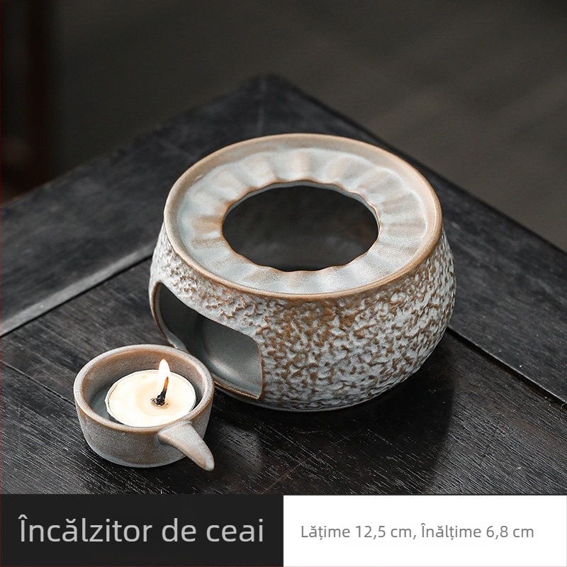 Încălzitor de ceai din porțelan cu încălzire prin lumânare, stil japonez minimalist, accesorii pentru prepararea ceaiului și ceremonia ceaiului, ceai din flori