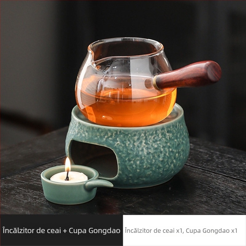 Încălzitor de ceai din porțelan cu încălzire prin lumânare, stil japonez minimalist, accesorii pentru prepararea ceaiului și ceremonia ceaiului, ceai din flori