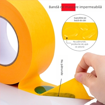Hârtie de mască impermeabilă cu bandă Washi galbenă pentru vopsire la temperaturi înalte, protecție a plăcilor ceramice și hârtie pentru separarea culorilor în pictură