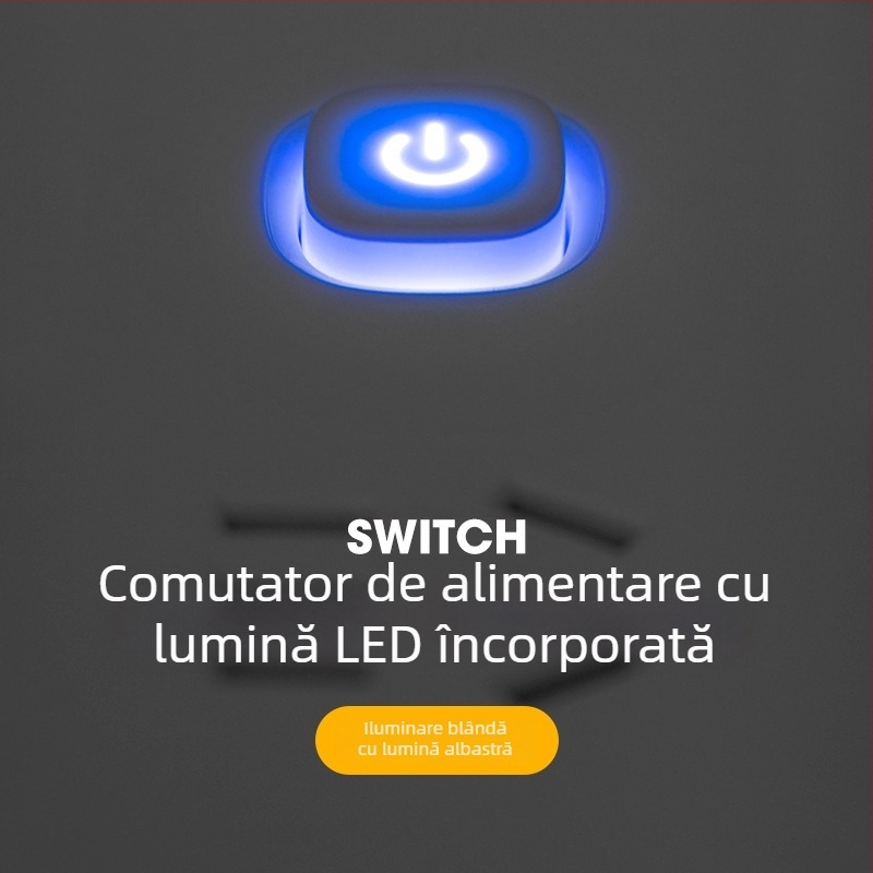 Prelungitor USB pentru birou cu mai multe prize și întrerupătoare individuale, priză inteligentă multifuncțională pentru casă și cămin
