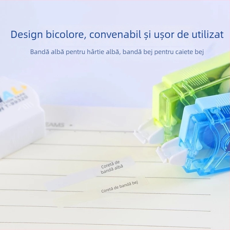 Lepusheng 9932 Bandă corectoare cu două capete, nucleu dublu-culoare, capacitate mare, protecția ochilor, pentru elevi de școală primară