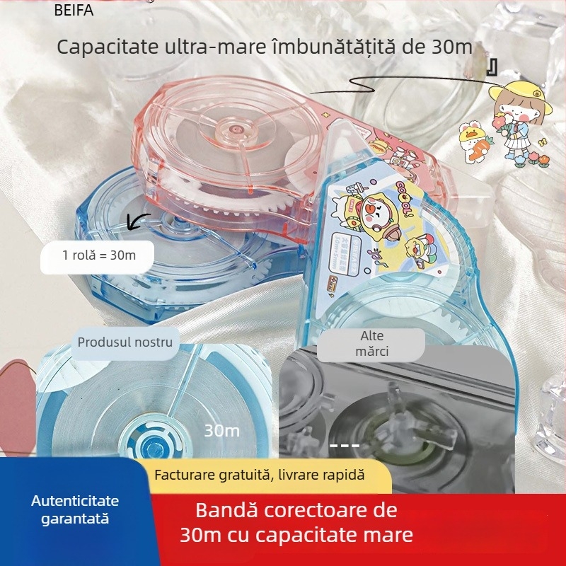 Beifa Xili Cartoon Bandă corecție cu capacitate mare pentru elevi, silențioasă, compatibilă cu diferite tipuri de pixuri