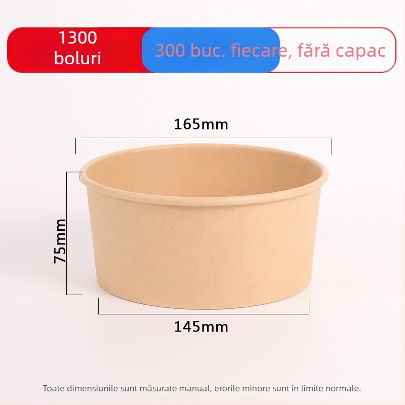 Cutii de unică folosință din hârtie Kraft pentru mâncare, boluri de salată și cutii de prânz, compatibile cu microundele, biodegradabile