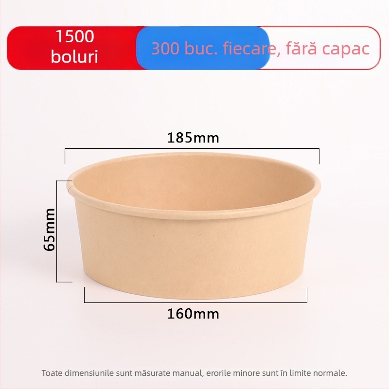 Cutii de unică folosință din hârtie Kraft pentru mâncare, boluri de salată și cutii de prânz, compatibile cu microundele, biodegradabile