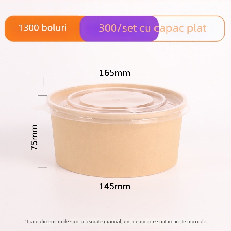 Cutii de unică folosință din hârtie Kraft pentru mâncare, boluri de salată și cutii de prânz, compatibile cu microundele, biodegradabile
