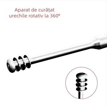 Set de 7 piese din oțel inoxidabil pentru curățarea urechilor, cu linguri spirale