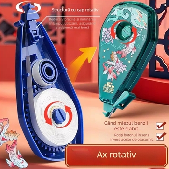 Bandă corectoare Koi, 20 m, capacitate mare, film PET transparent, aplicare netedă, model 59807