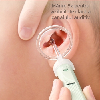 FaSoLa Lingură pentru urechi pentru copii, iluminată cu LED – instrument de curățare a urechilor vizibil