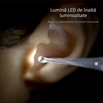 FaSoLa Lingură pentru urechi pentru copii, iluminată cu LED – instrument de curățare a urechilor vizibil