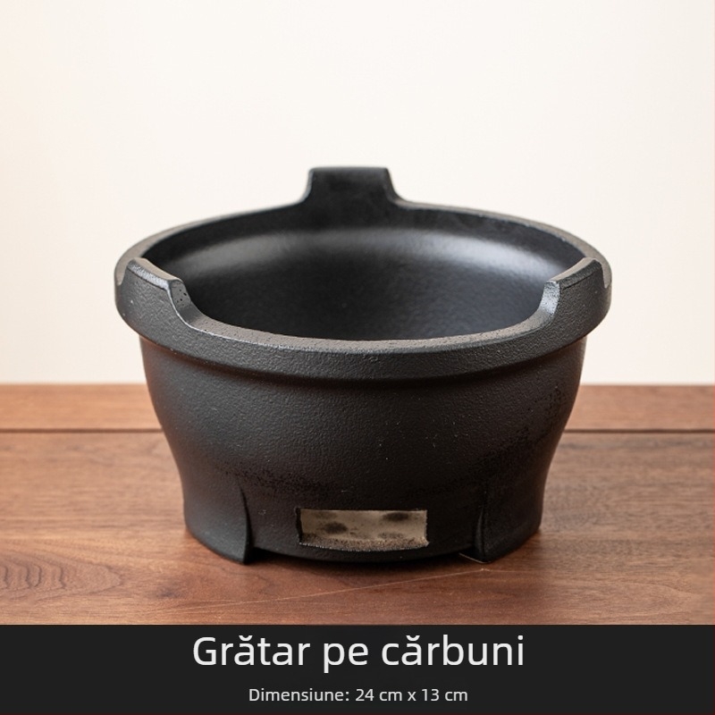 Ceainic ceramic și sobă cu cărbune — set complet de unelte și accesorii