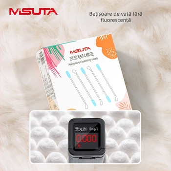 MISUTA Bețișor cu bumbac lipicios pentru bebeluși – instrument de curățare a urechilor și a nasului la nou-născuți