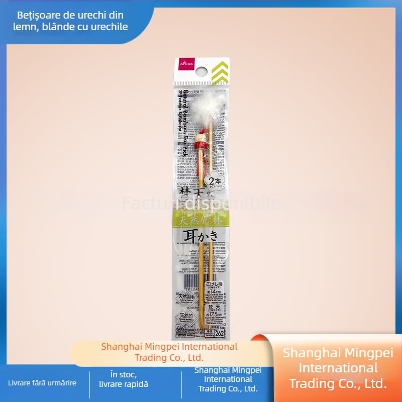 Daiso bețișor din lemn pentru curățarea urechilor, bambus, negru, 12 cm sau 15 cm