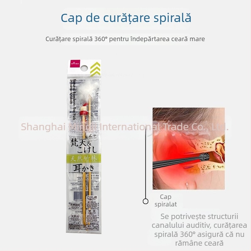 Daiso bețișor din lemn pentru curățarea urechilor, bambus, negru, 12 cm sau 15 cm