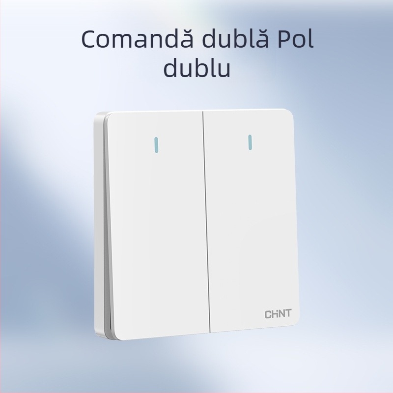 Chint întrerupător priză încastrabil pe perete, panou cu 1 modul, 5 găuri, crem, alb 6C