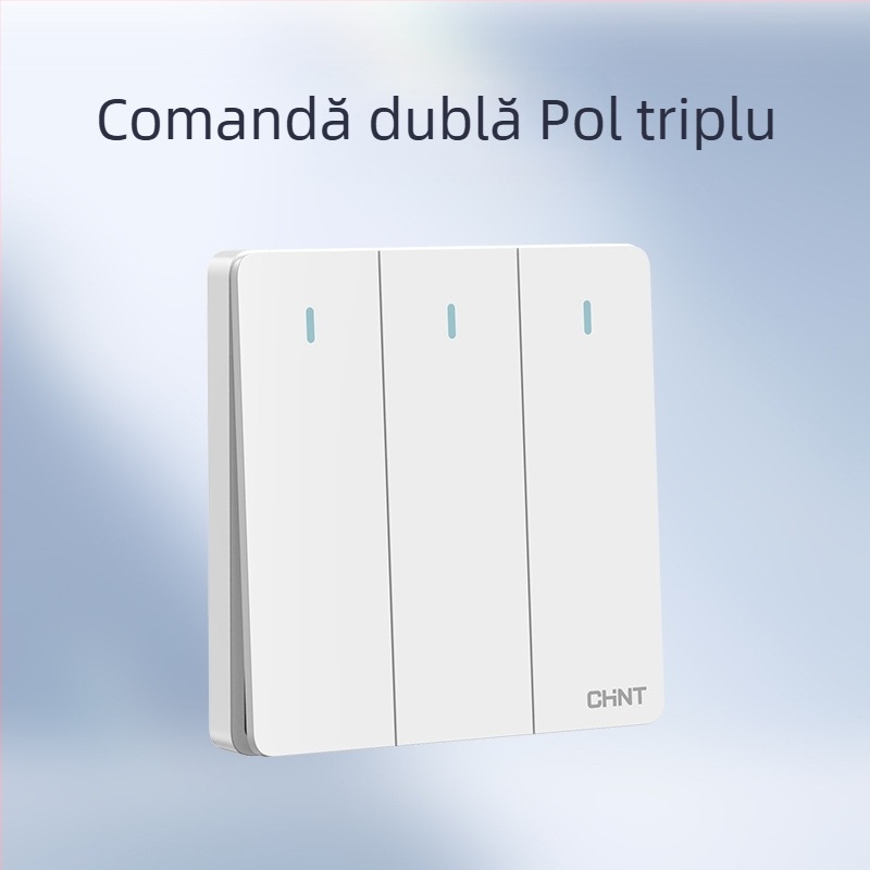 Chint întrerupător priză încastrabil pe perete, panou cu 1 modul, 5 găuri, crem, alb 6C