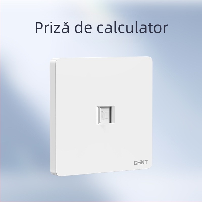 Chint întrerupător priză încastrabil pe perete, panou cu 1 modul, 5 găuri, crem, alb 6C