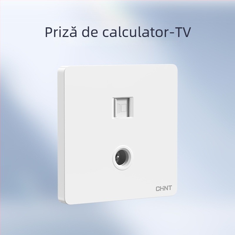 Chint întrerupător priză încastrabil pe perete, panou cu 1 modul, 5 găuri, crem, alb 6C