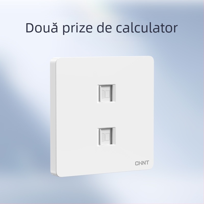 Chint întrerupător priză încastrabil pe perete, panou cu 1 modul, 5 găuri, crem, alb 6C