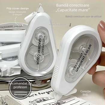 Bandă corectoare minimalistă nouă, design elegant, capacitate mare, aplicație lină, pentru elevi, set de 5 bucăți