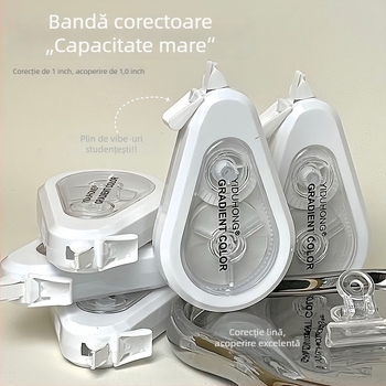Bandă corectoare minimalistă nouă, design elegant, capacitate mare, aplicație lină, pentru elevi, set de 5 bucăți