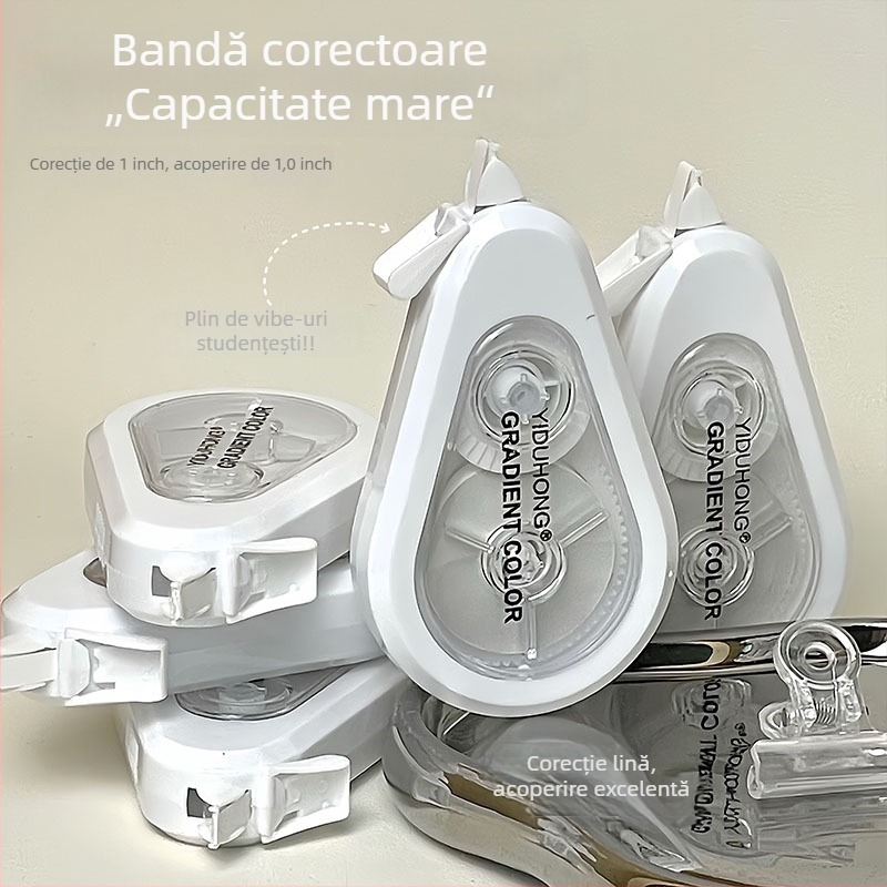 Bandă corectoare minimalistă nouă, design elegant, capacitate mare, aplicație lină, pentru elevi, set de 5 bucăți