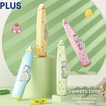 Polex Sweet Time bandă corectoare – ediție limitată, capacitate mare, miez înlocuibil, design cu fructe drăguțe