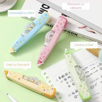 Polex Sweet Time bandă corectoare – ediție limitată, capacitate mare, miez înlocuibil, design cu fructe drăguțe