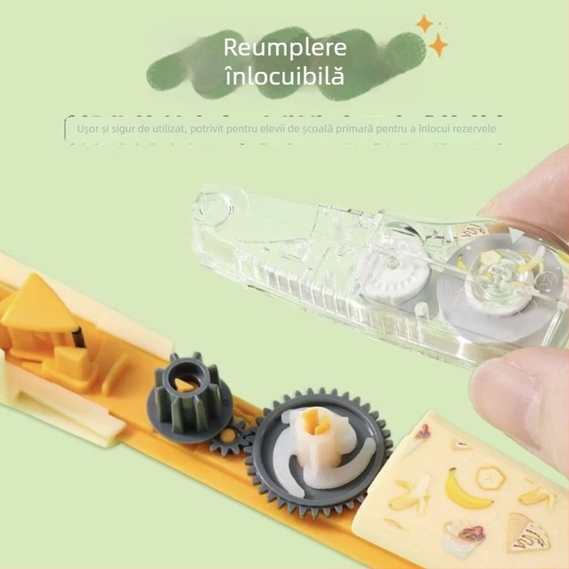 Polex Sweet Time bandă corectoare – ediție limitată, capacitate mare, miez înlocuibil, design cu fructe drăguțe