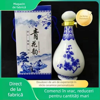 Vas ceramic Jingdezhen albastru‑alb pentru vin, disponibil în 1 kg, 2 kg, 3 kg și 5 kg