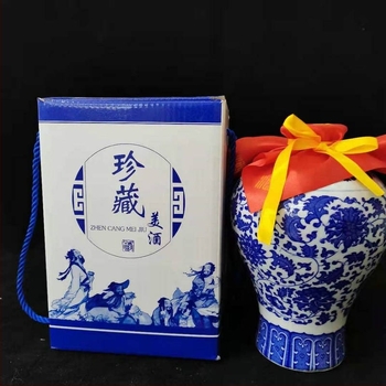 Vas ceramic Jingdezhen albastru‑alb pentru vin, disponibil în 1 kg, 2 kg, 3 kg și 5 kg