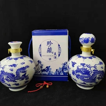 Vas ceramic Jingdezhen albastru‑alb pentru vin, disponibil în 1 kg, 2 kg, 3 kg și 5 kg