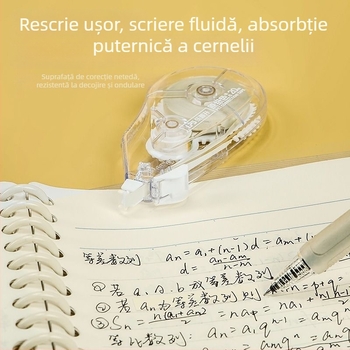Lepusheng 90983 Bandă Bej de Corecție Silențioasă, 30 m pentru Birou și Elevi, Film Ultra-subțire, Anti-Desprindere, Durabilă