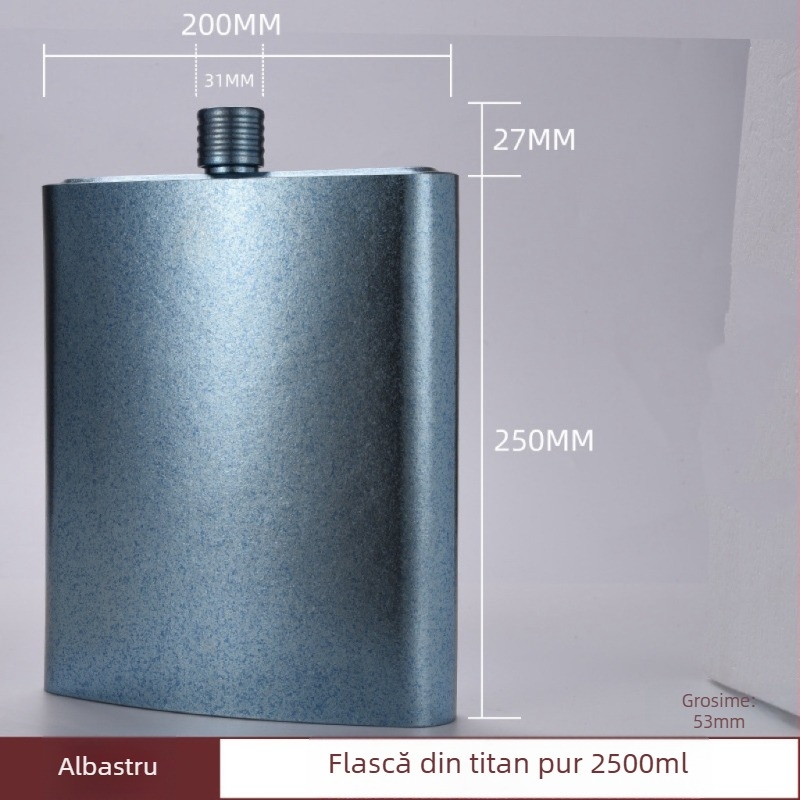 Flască portabilă din titan pur pentru vin, 2,5 kg, stil butoi, pentru uz casnic.