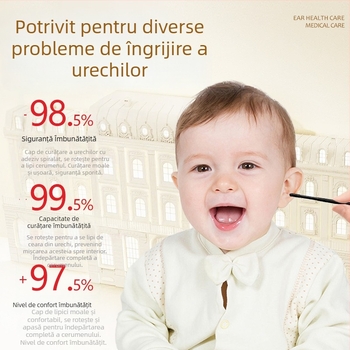 Bețișor lipicios de curățare a urechilor, sigur pentru copii, de unică folosință