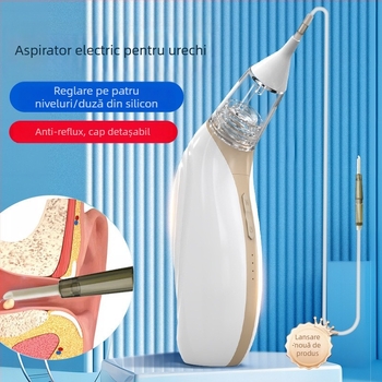 Dispozitiv electric de aspirare a urechilor pentru copii, instrument iluminat pentru curățarea cerumenului, aspirație de apă și mucus, îngrijire urechilor bebelușilor