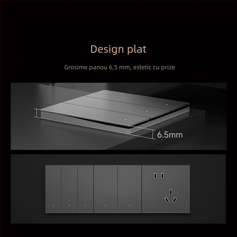 Lingpu E3ProMesh 2.0 AG întrerupător din sticlă cu control de la distanță și control vocal