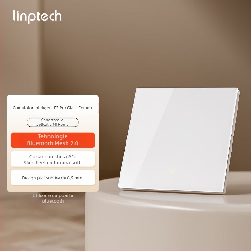 Lingpu E3ProMesh 2.0 AG întrerupător din sticlă cu control de la distanță și control vocal