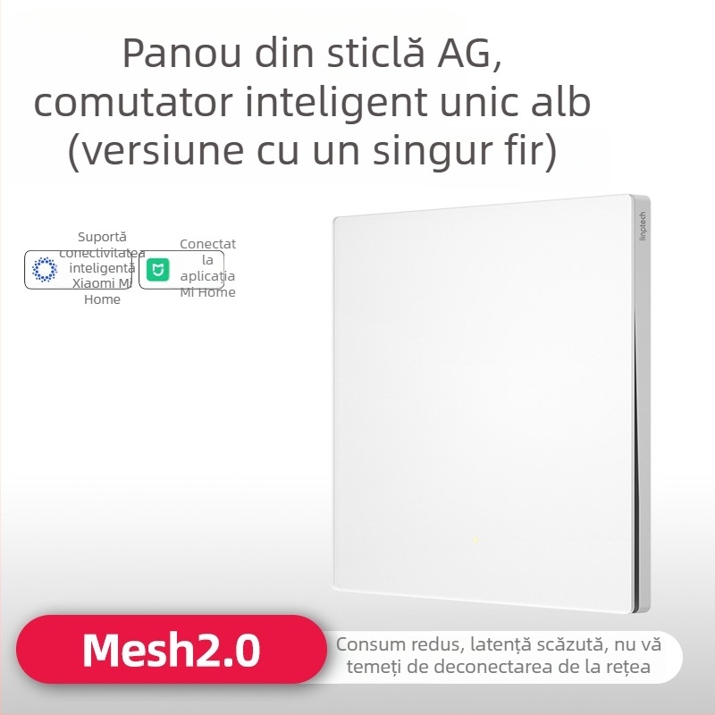 Lingpu E3ProMesh 2.0 AG întrerupător din sticlă cu control de la distanță și control vocal