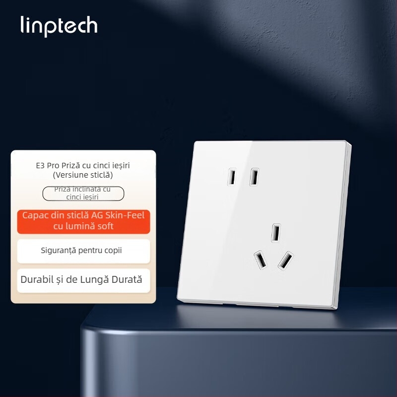 Lingpu E3ProMesh 2.0 AG întrerupător din sticlă cu control de la distanță și control vocal