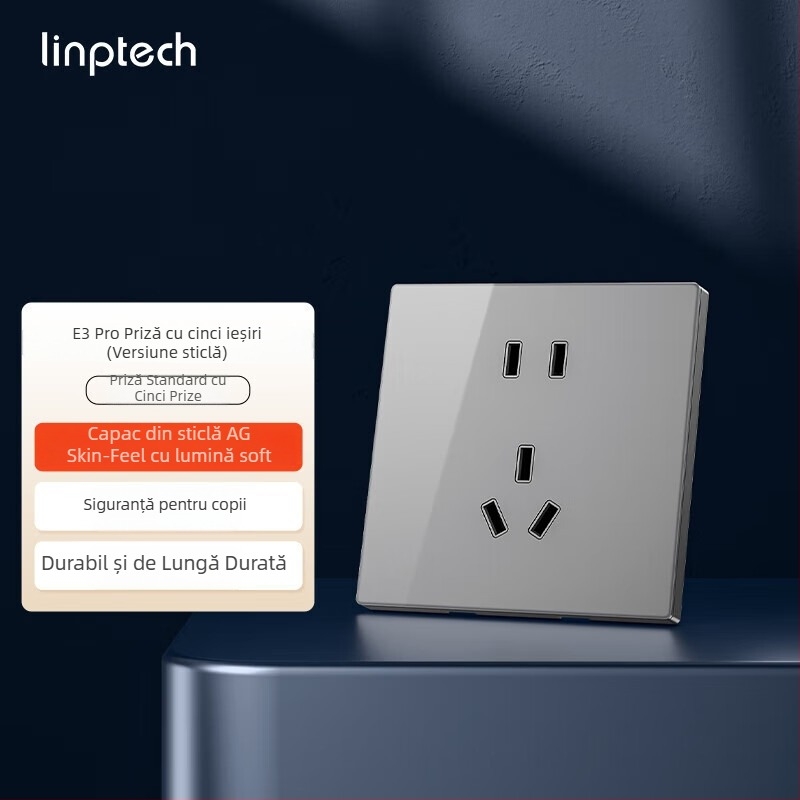 Lingpu E3ProMesh 2.0 AG întrerupător din sticlă cu control de la distanță și control vocal