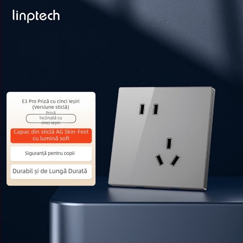 Lingpu E3ProMesh 2.0 AG întrerupător din sticlă cu control de la distanță și control vocal