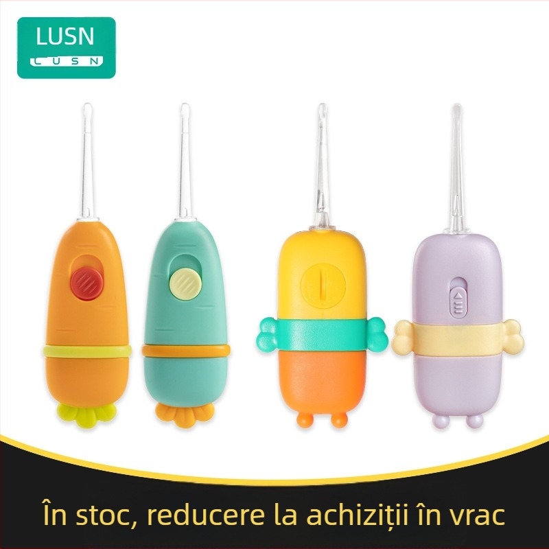 Rushan Set de lingurițe auriculare luminoase pentru copii, cu lupă – curățare sigură a canalului auditiv
