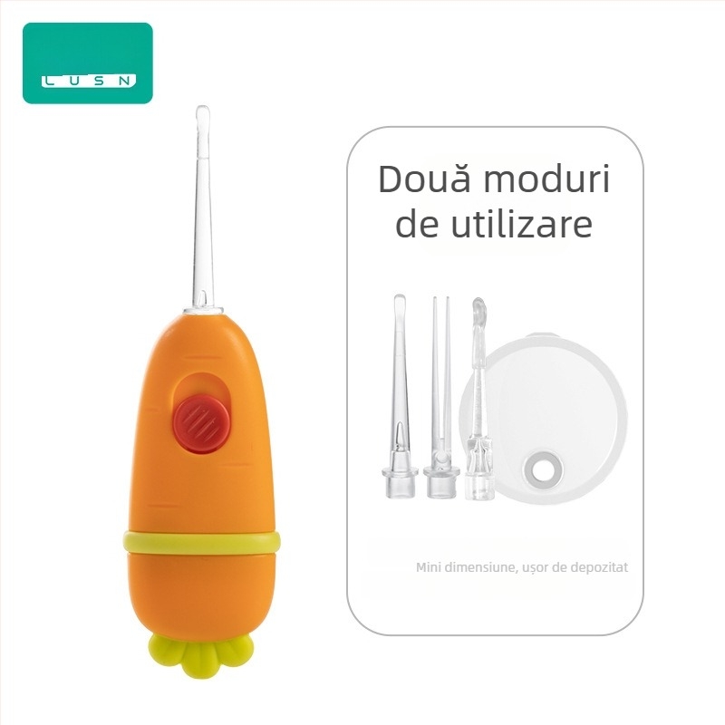 Rushan Set de lingurițe auriculare luminoase pentru copii, cu lupă – curățare sigură a canalului auditiv