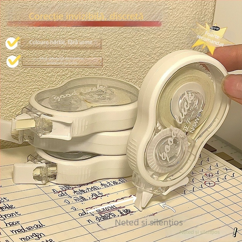 Bandă corectoare bej în stil japonez, lungime 77 m, pachet de 5 buc., capacitate mare, simplă și netedă, preț avantajos.