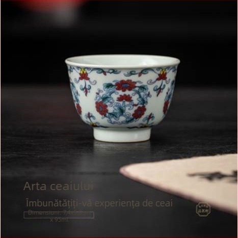 Ceașcă de ceai Jianzhan, albastru și alb antic, pentru ceai Kung Fu, ceramică
