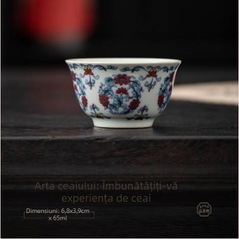 Ceașcă de ceai Jianzhan, albastru și alb antic, pentru ceai Kung Fu, ceramică