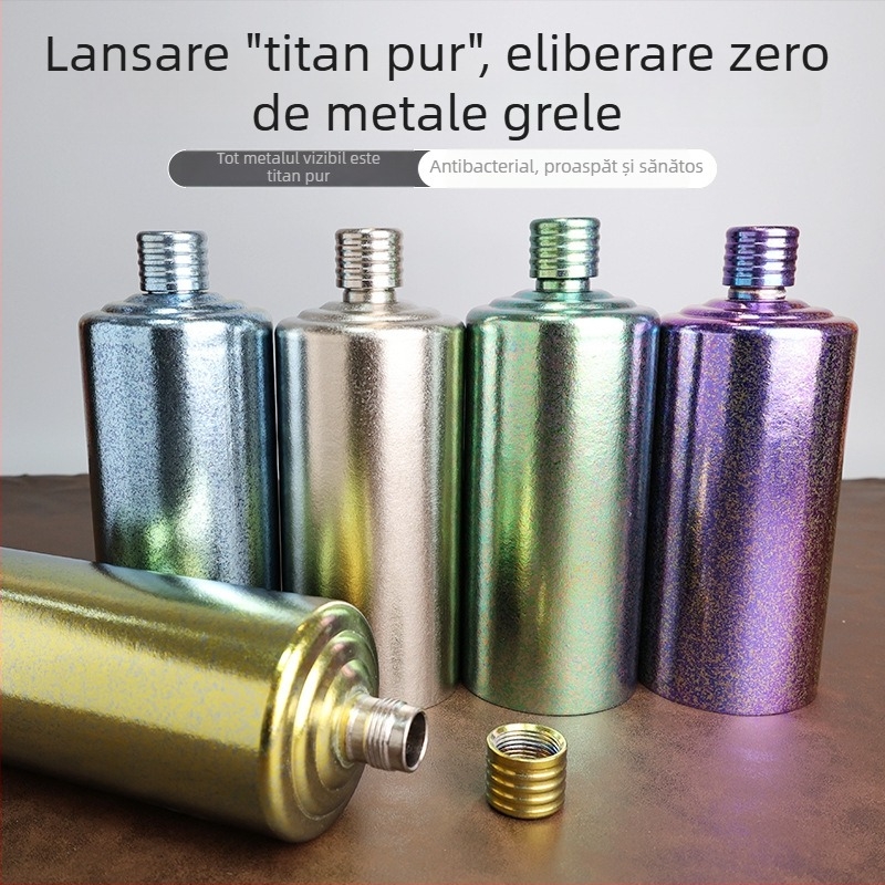 Sticlă de vin din titan pur, pentru exterior, portabilă, ușoară, sigilată, 1 kg
