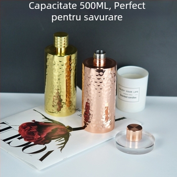 Nou flacon din oțel inoxidabil 304, cilindru gros, portabil pentru exterior, 500 ml
