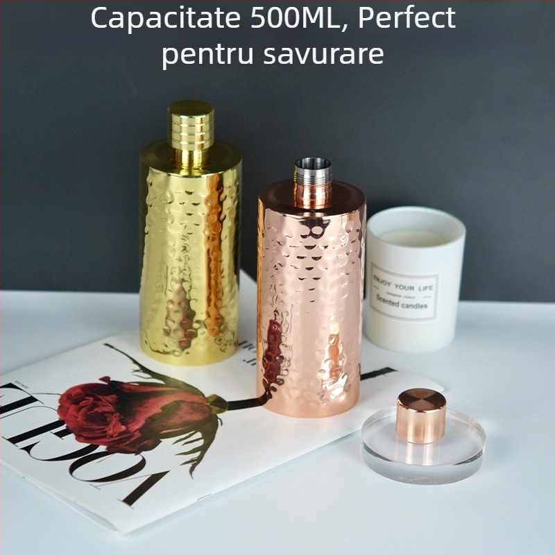 Nou flacon din oțel inoxidabil 304, cilindru gros, portabil pentru exterior, 500 ml